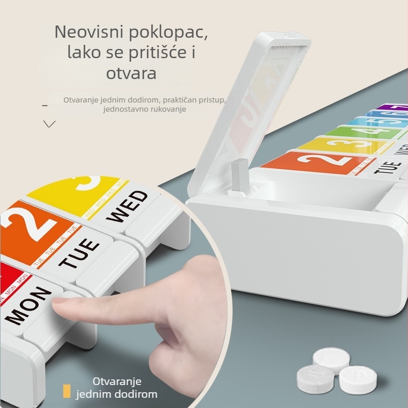 7-pretinasti tjedni organizator za tablete, ladice stil, velika kapaciteta