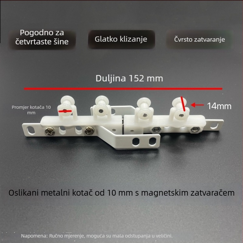 Magnetski kotač za šinu zavjese, križni dio za ravne i zakrivljene tračnice, magnetski klizač za blokiranje svjetla