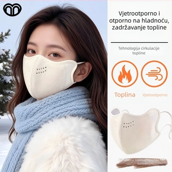 Jesen–zimska maska od plišastog flisa, unisex, za vožnju biciklom, s flisom, zaštita kutova očiju i vizualno vitkije lice