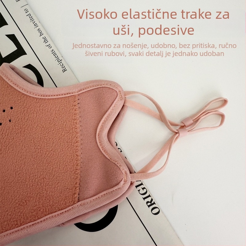 Jesen–zimska maska od plišastog flisa, unisex, za vožnju biciklom, s flisom, zaštita kutova očiju i vizualno vitkije lice