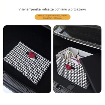Kožni organizator prtljažnika automobila, sklapanjiva vodootporna kutija za pohranu, višenamjenska auto košarica