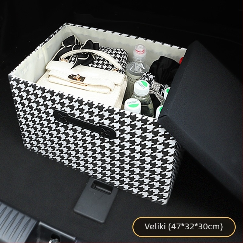 Kožni organizator prtljažnika automobila, sklapanjiva vodootporna kutija za pohranu, višenamjenska auto košarica