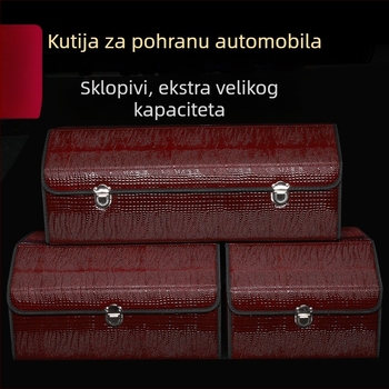 Kutija za skladištenje u prtljažniku s uzorkom kože krokodila, sklopiva, višefunkcionalna, velika kapaciteta, vodootporna, s ručkom i mogućnošću prilagodbe
