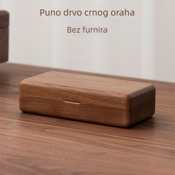 Kutija za nakit od crnog oraščića, kompaktna kutija za ogrlice, luksuzni retro stil za prstene i naušnice, prijenosna