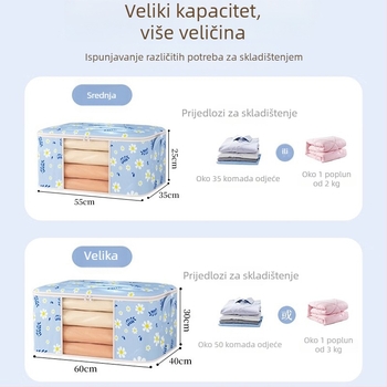 Torba za skladištenje deke za kućni garderober, organizator odjeće, veliki kapacitet, kubičnog oblika, netkani materijal, model Snd-4230