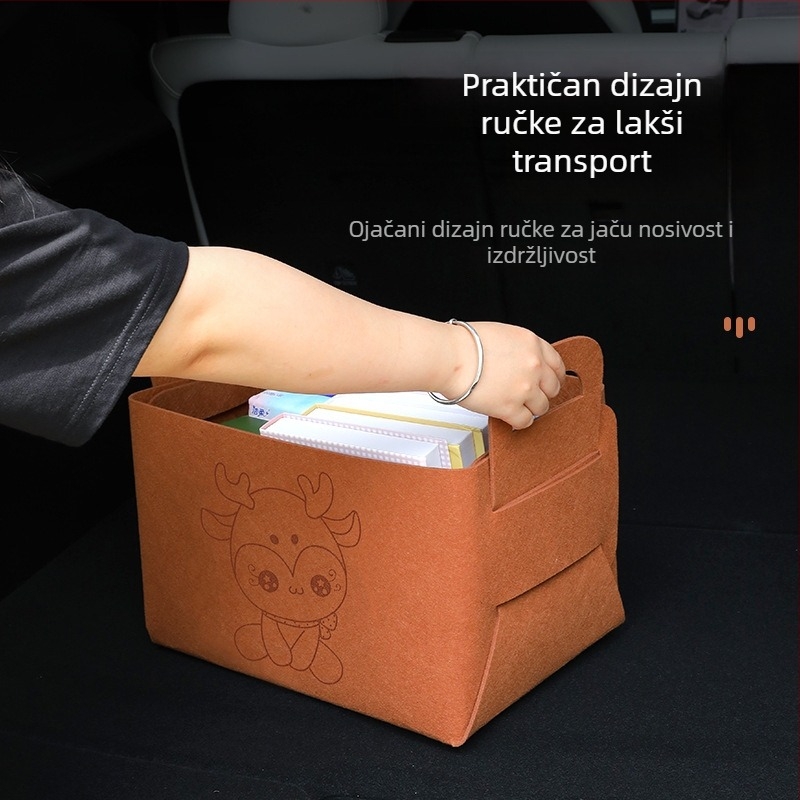 Sklopiva kutija za pohranu automobila – višenamjenski organizator prtljažnika, crtani stil