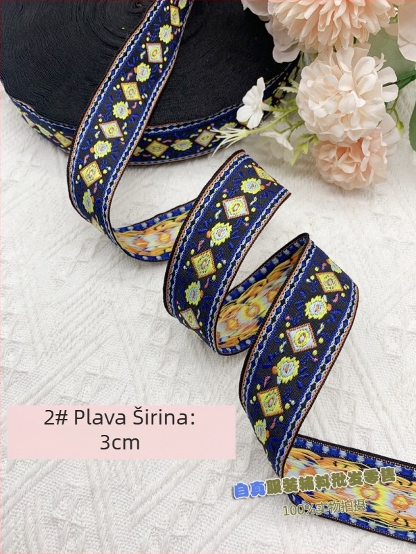 Čipkasta traka s etničkim stilom, retro žakard za kućne tekstile, zavjese, jastuke i dodaci za odjeću.