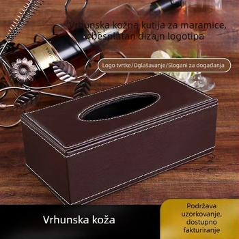 Kožna kutija za maramice – kućni luksuz, organizator na stolu, mogućnost otiska logotipa