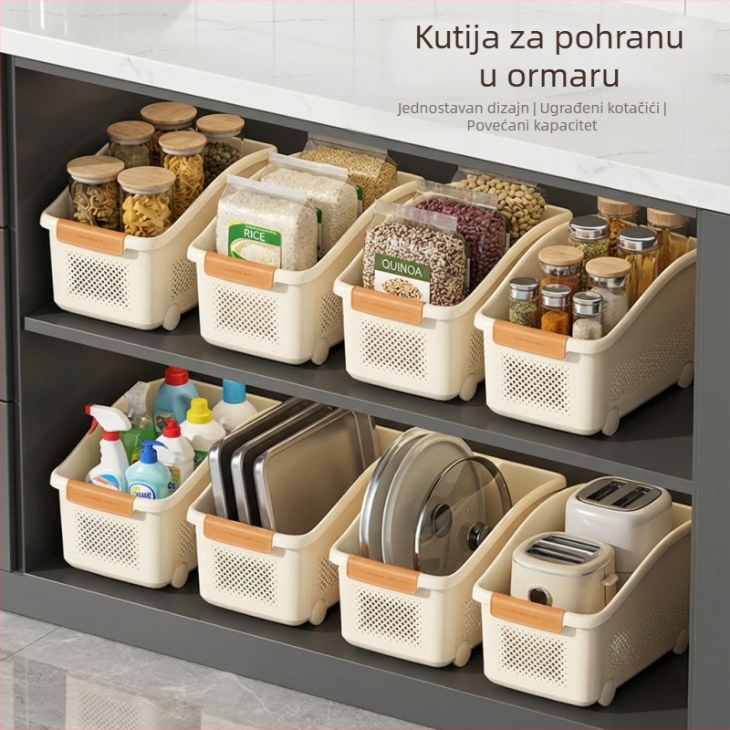 Višenamjenska kutija za pohranu s kotačićima – ladica ormarić za dnevni boravak i kuhinju, 36 × 22 × 22 cm