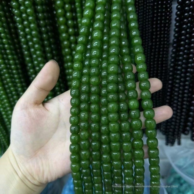 Zelenkaste jadeit kvarcit perle, 4/6/8 mm – okrugle i rižine oblike perle za DIY nakit
