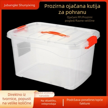 Velika prozirna plastična kutija za skladištenje s poklopcem, stolni prijenosni organizator za igračke i grickalice, auto kutija za pohranu