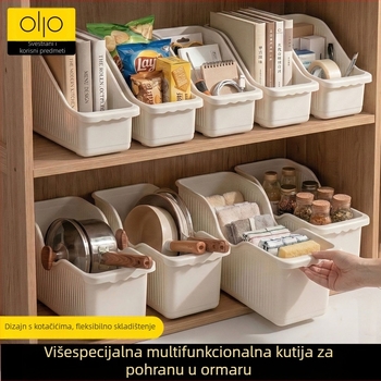 Organizator kuhinjskih posuda s kotačićima za poklopce i začine, spremanje ispod sudopera, višenamjenski regal za skladištenje