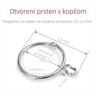 Set prstenova i kuka za zavjese za rimski štap