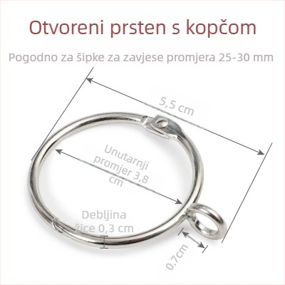 Set prstenova i kuka za zavjese za rimski štap
