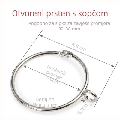 Set prstenova i kuka za zavjese za rimski štap