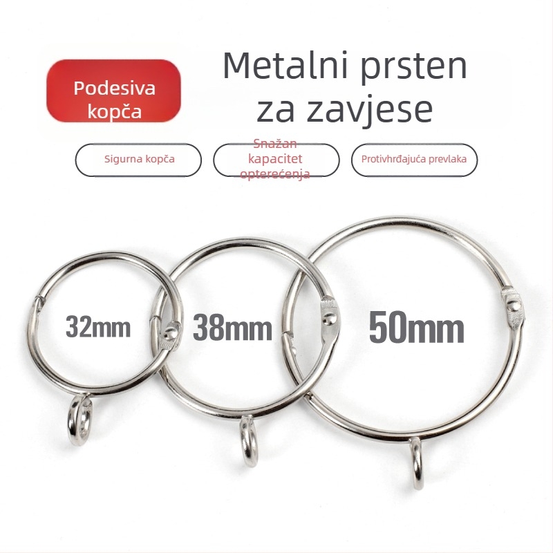 Set prstenova i kuka za zavjese za rimski štap