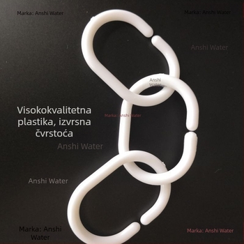 Plastične C-oblike kukice za tuš zavjese i krugove za zavjese, krugovi za posteljne zavjese, kuka za kapute i odjeću