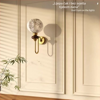 Adele zidna svjetiljka u francuskom stilu s tekstilnim sjenilom, za dnevni boravak, spavaću sobu i stubište, retro atmosfera