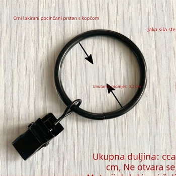 Metalni zavjesni prsten s klipom, prsten za zavjese, rimski prsten, prsten za tuš-zavjesu, pribor za povlačenje prstena