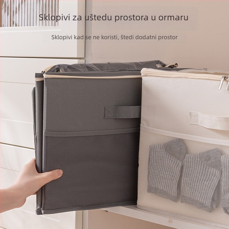 Kutija za skladištenje od Oxford platna sa poklopcem, podijeljeni organizator za cipele i odjeću