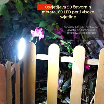 Solarna klips lampica s detektrom pokreta za vanjsku upotrebu, dvorište i zidno osvjetljenje