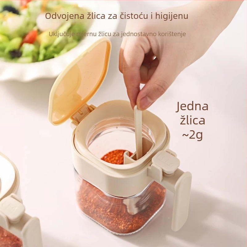 Japanski stil seta začina za kućnu kuhinju, luksuzni novi model posuda za začine, vodonepropusni i zapečaćeni sustav pohrane, solnica, posuda za začine