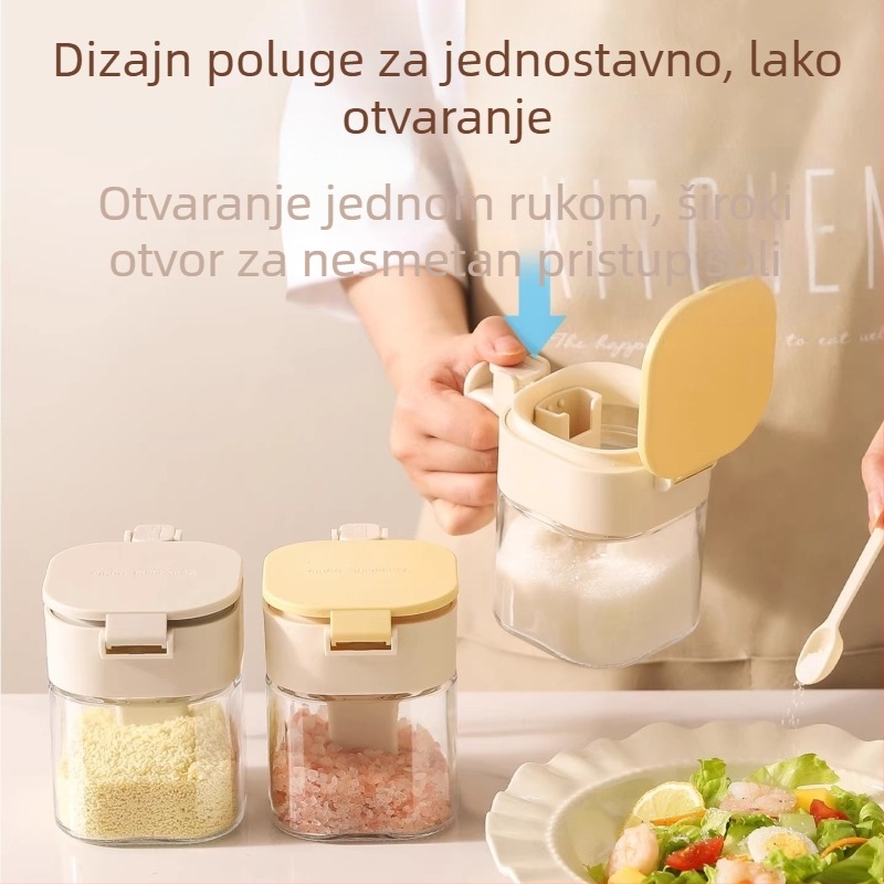Japanski stil seta začina za kućnu kuhinju, luksuzni novi model posuda za začine, vodonepropusni i zapečaćeni sustav pohrane, solnica, posuda za začine