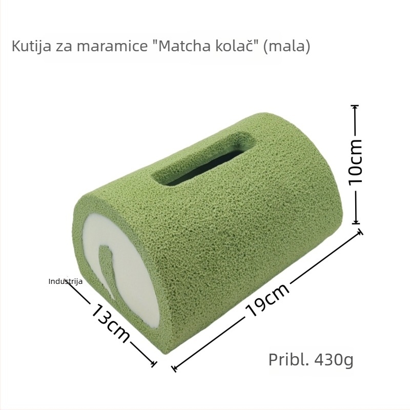 Kreativna moderna kutija za maramice s realističnim dizajnom rolade torte za kućnu upotrebu u dnevnoj sobi ili spavaćoj sobi, stolni držač maramica s visokom estetikom.
