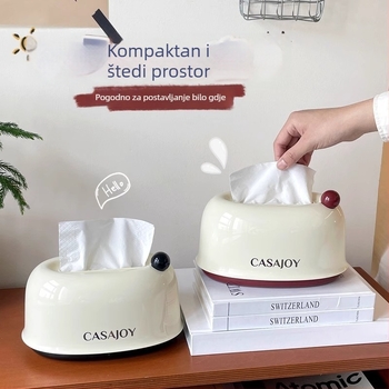 Plastična kutija za maramice velike kapacitete s automatskim podizanjem, krem boje, za dnevni boravak