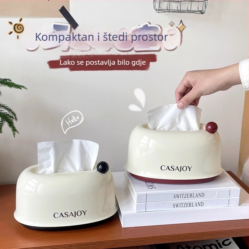 Plastična kutija za maramice velike kapacitete s automatskim podizanjem, krem boje, za dnevni boravak