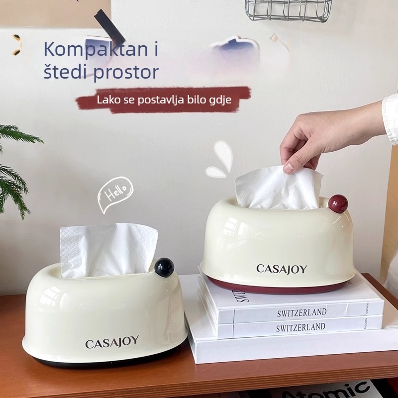 Plastična kutija za maramice velike kapacitete s automatskim podizanjem, krem boje, za dnevni boravak