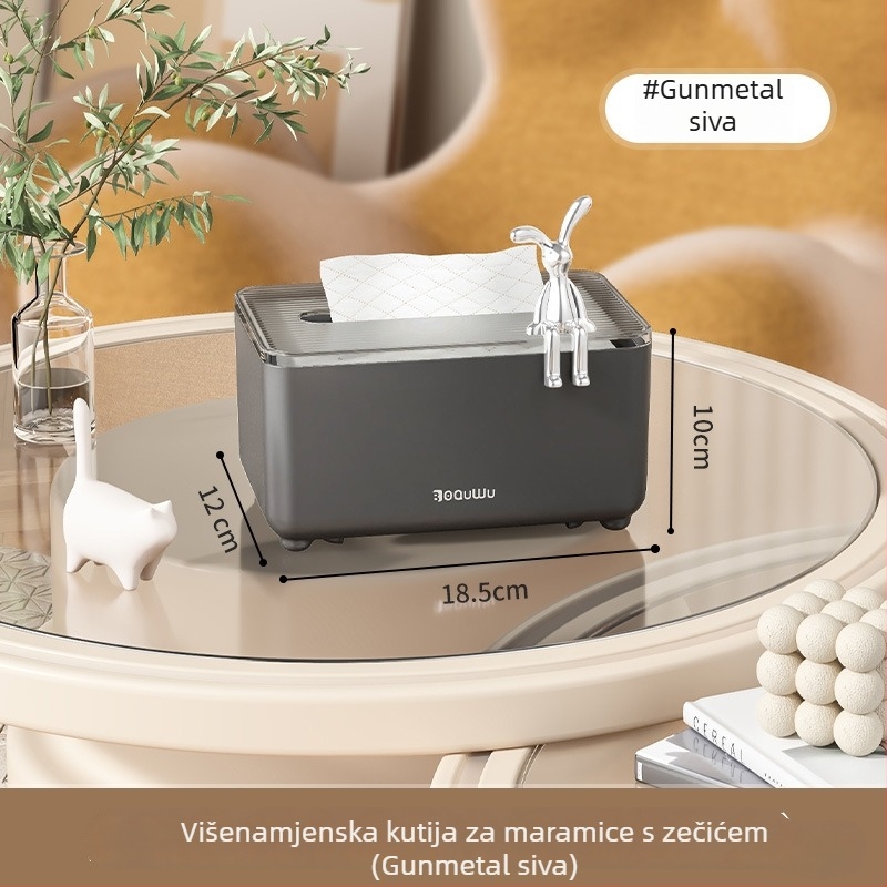 Višenamjenska kutija za maramice s pretincem za štapiće za zube i štapiće od vate za dnevni boravak