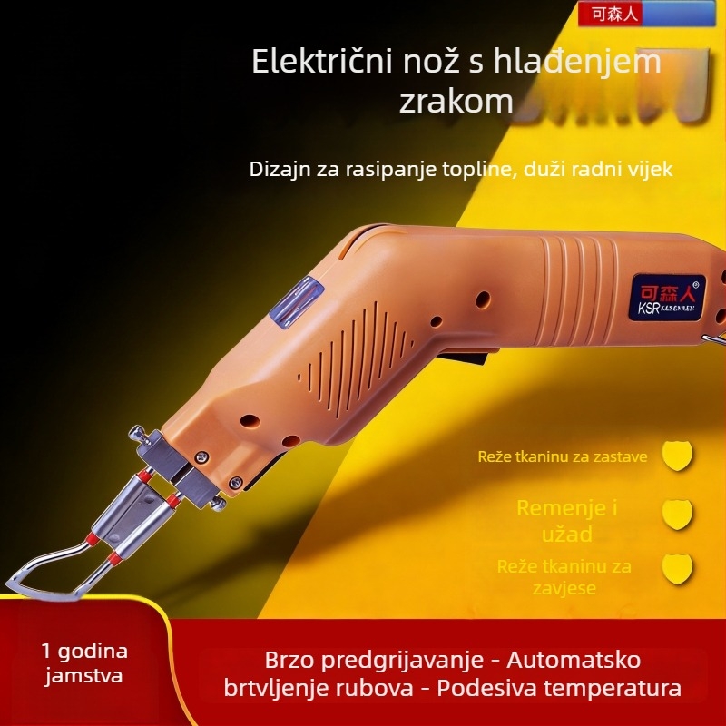 Kesen električni grijani nož za rezanje reklamnih tkanina, sintetičkih vlakana, užadi, traka i zavjesa