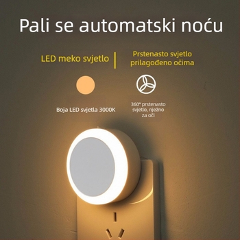 Noćna svjetiljka s priključkom i senzorom, LED zidna svjetiljka za dječju sobu, energetski učinkovita
