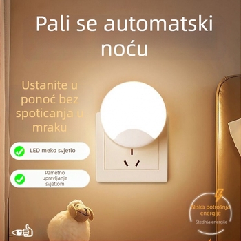 Noćna svjetiljka s priključkom i senzorom, LED zidna svjetiljka za dječju sobu, energetski učinkovita