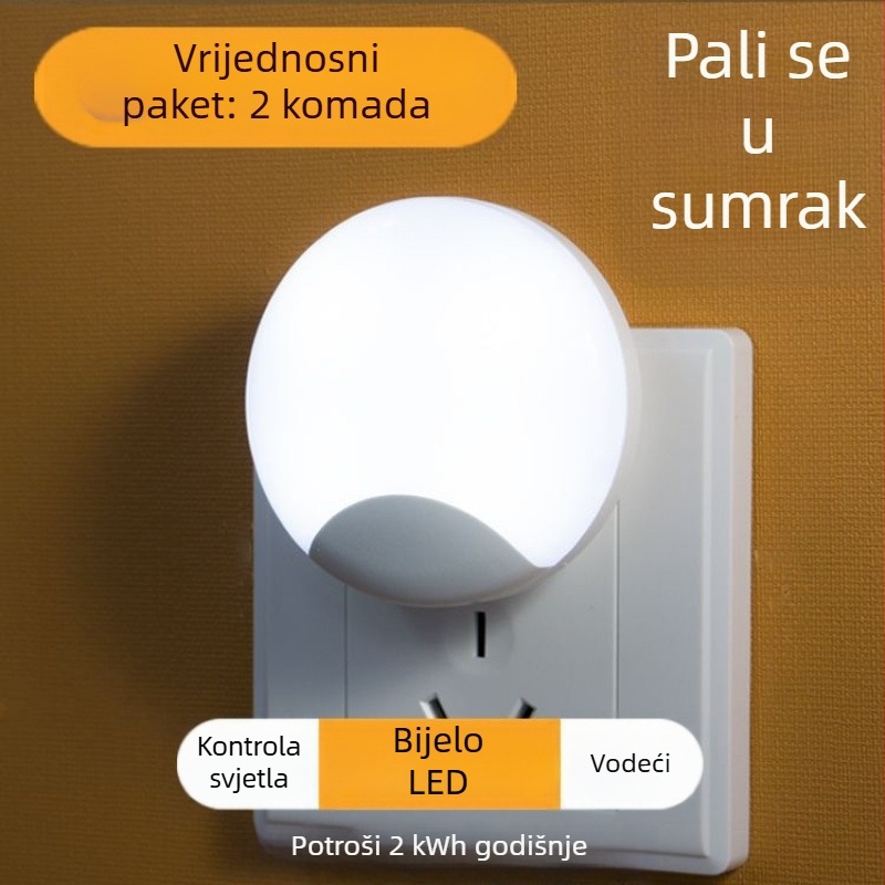 Noćna svjetiljka s priključkom i senzorom, LED zidna svjetiljka za dječju sobu, energetski učinkovita
