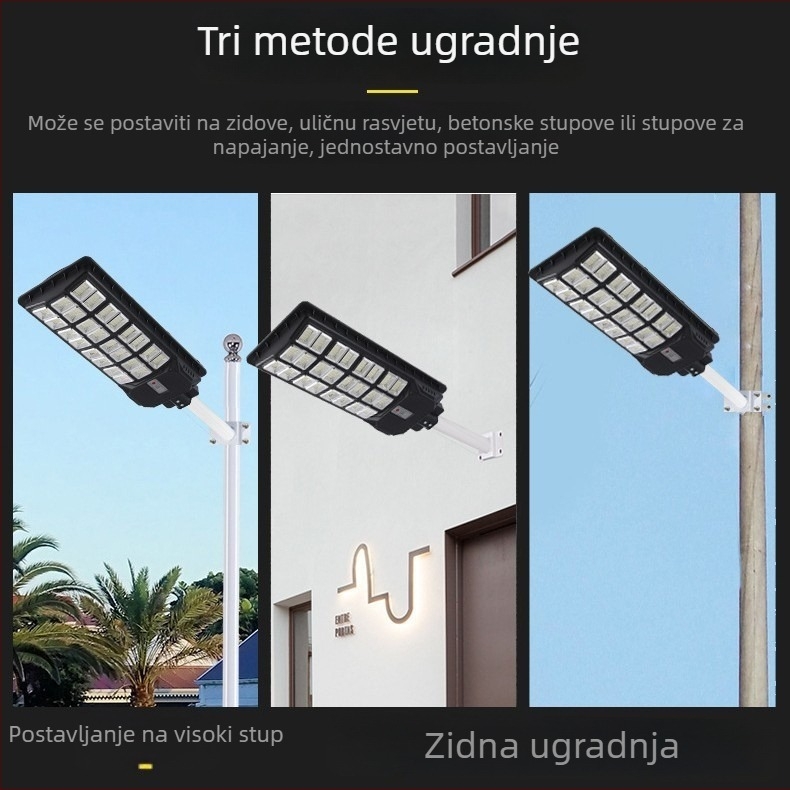 Vanjska solarna zidna svjetiljka za vrt, IP66 vodootporna, integrirana solarna ulična rasvjeta sa senzorom