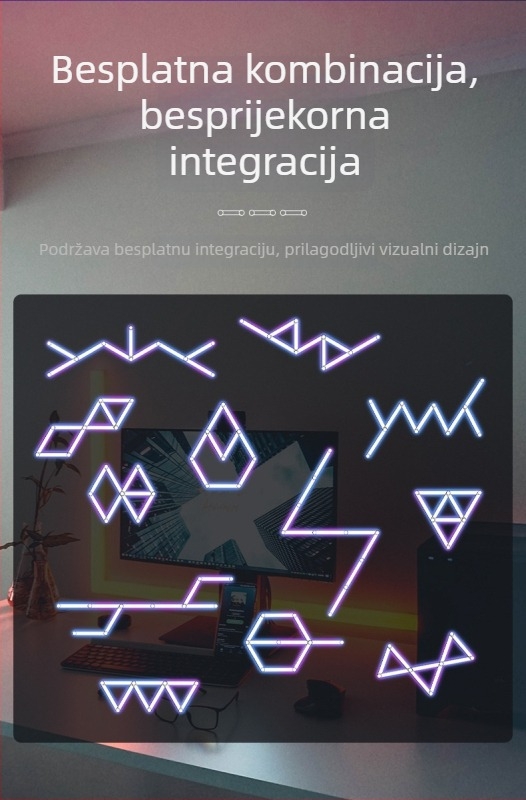 Glazbena kvantna lampa RGB — atmosferično svjetlo za e-sport, pametna konstelacijska lampa i noćna svjetiljka za pozadinu livestreama