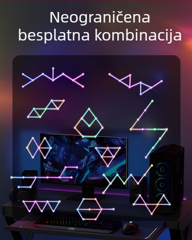 Glazbena kvantna lampa RGB — atmosferično svjetlo za e-sport, pametna konstelacijska lampa i noćna svjetiljka za pozadinu livestreama