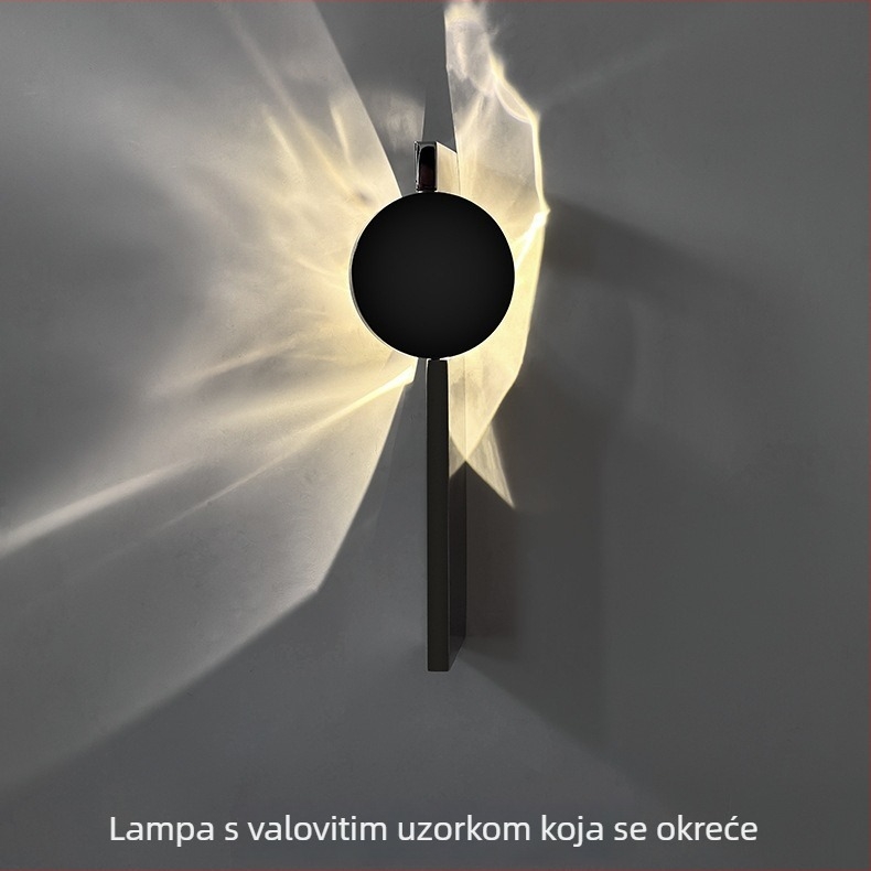 Moderna minimalistička stenska lampa od nehrđajućeg čelika s valovitim uzorkom, za glavnu spavaću sobu i hodnik.