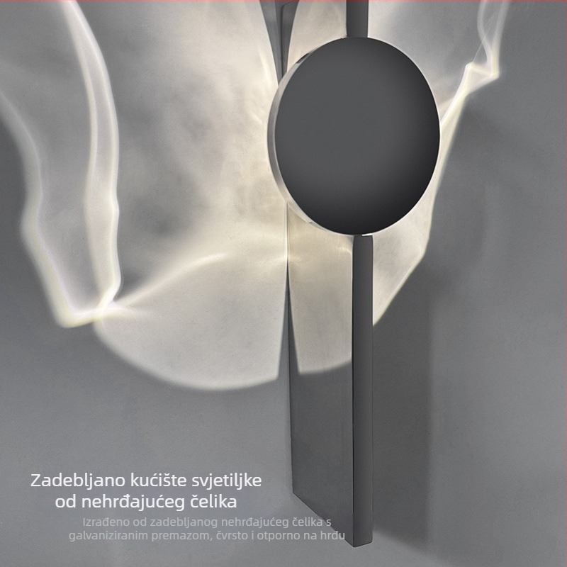 Moderna minimalistička stenska lampa od nehrđajućeg čelika s valovitim uzorkom, za glavnu spavaću sobu i hodnik.