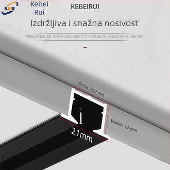 Ugrađena nevidljiva tračnica za zavjese spavaće sobe — aluminijska legura, ravna vodilica za klizanje, tih rad