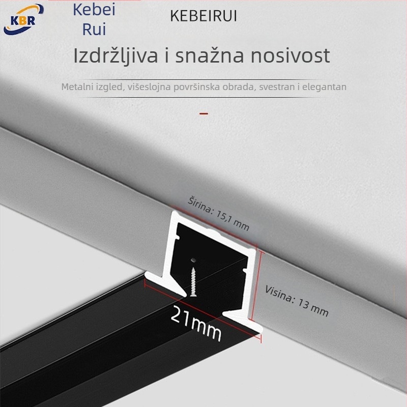 Ugrađena nevidljiva tračnica za zavjese spavaće sobe — aluminijska legura, ravna vodilica za klizanje, tih rad