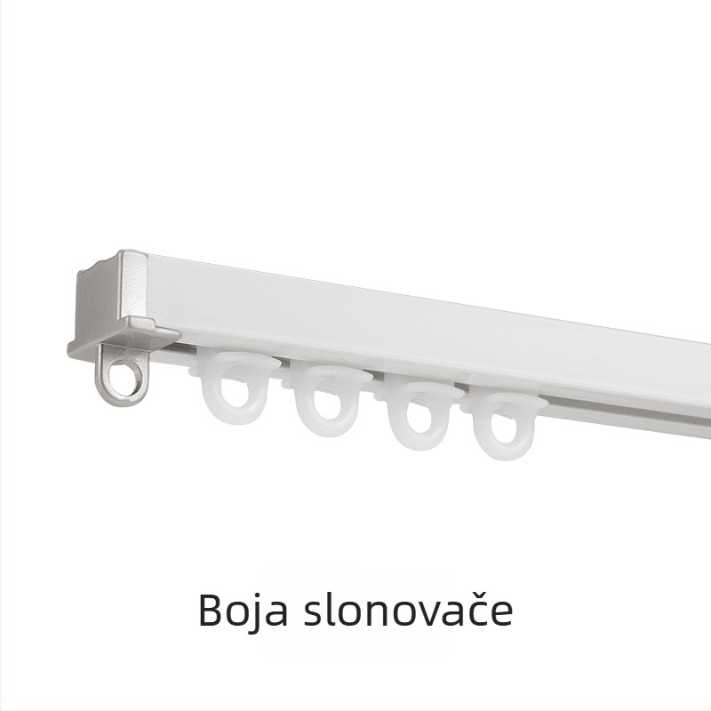 Ugrađena nevidljiva tračnica za zavjese spavaće sobe — aluminijska legura, ravna vodilica za klizanje, tih rad