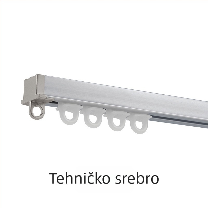 Ugrađena nevidljiva tračnica za zavjese spavaće sobe — aluminijska legura, ravna vodilica za klizanje, tih rad