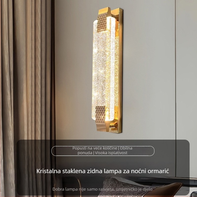 Kristalna LED zidna svjetiljka za dnevni boravak, pozadinu televizora, spavaću sobu i hodnik - ambijentalno osvjetljenje