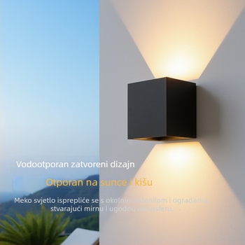Vanjska LED zidna svjetiljka sa senzorom, IP65 vodootporna, minimalistički dizajn, svjetlo gore i dolje za stepenice i hodnik, bez mogućnosti prilagođavanja jačine