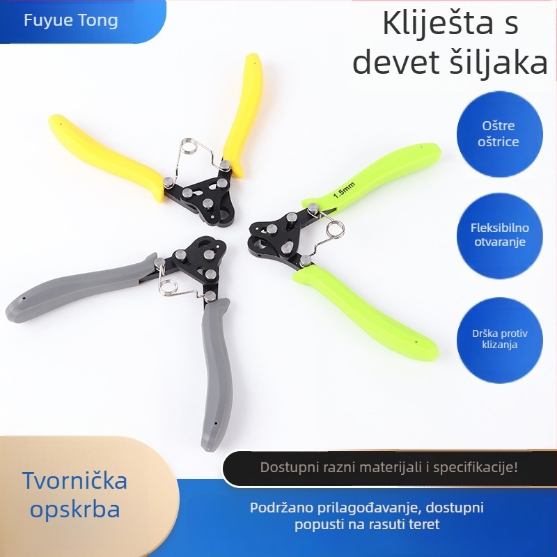 Klešta za nakit s devet oblika vrhova – okrugla, oštra i zakrivljena vrhova za DIY navijanje žice