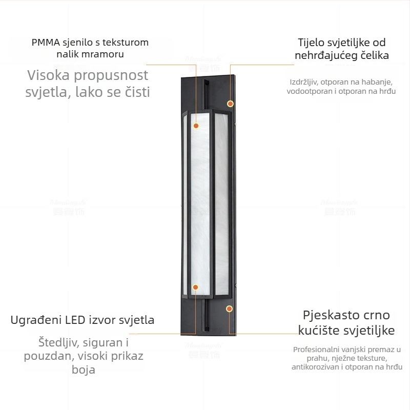 Moderna kineskog stila vanjska vodootporna zidna svjetiljka za terasu, vrt, dvorište vile i stupove vrata