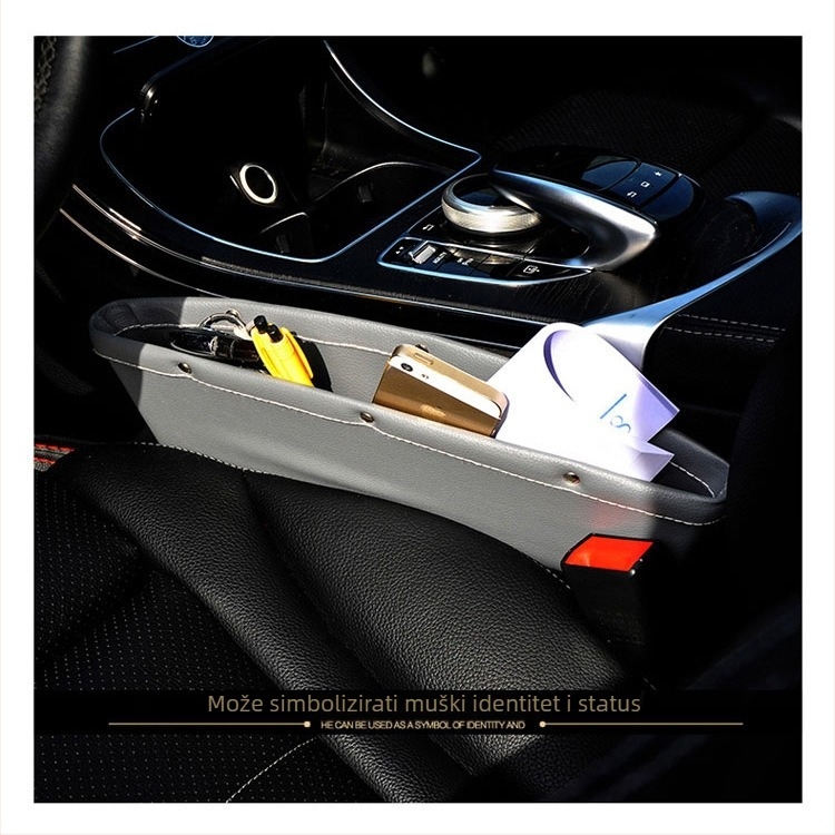 Kožna kutija za odlaganje u rupi sjedala automobila, kanta za otpad, vodootporan organizator 1,5 L